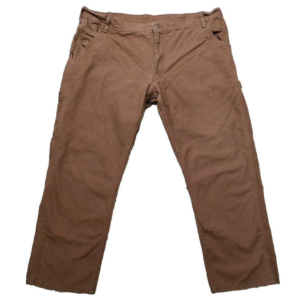 Key Dungarees Pants Mens 42 x 32 Brown Duck Heavyweight Cotton Carpenter Trucker